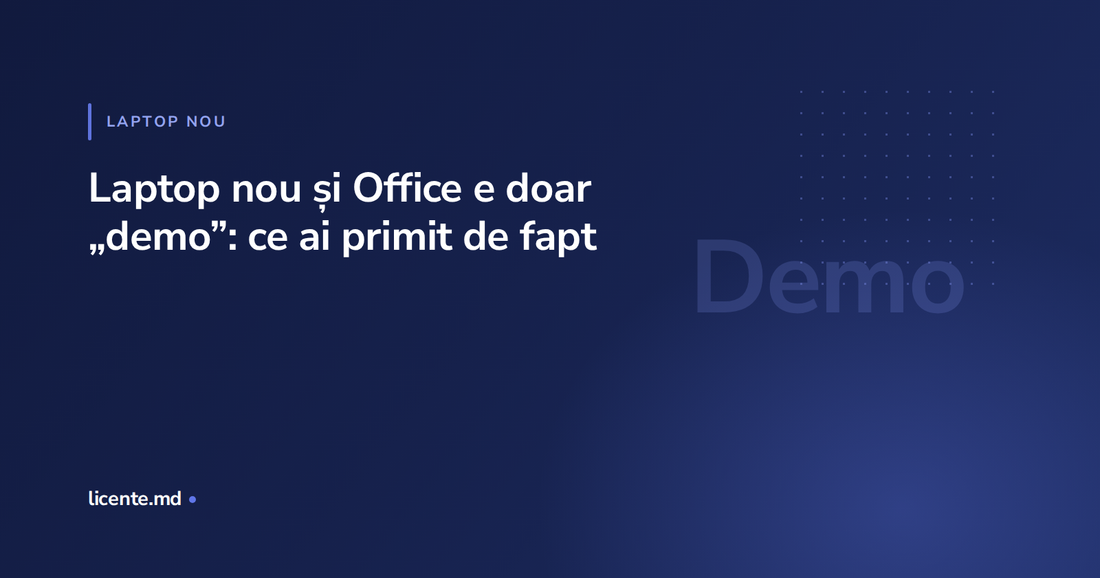 Aplicațiile Office preinstalate ca versiune de încercare pe un laptop nou, ghid licente.md