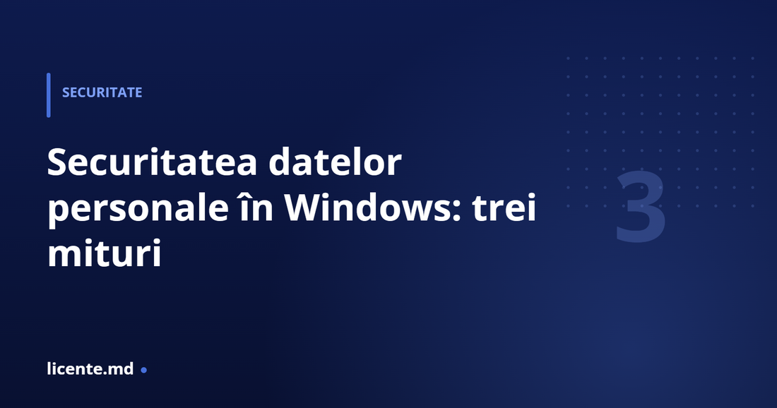 Securitatea datelor personale în Windows — trei mituri, licente.md