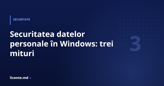 Securitatea datelor personale în Windows — trei mituri, licente.md