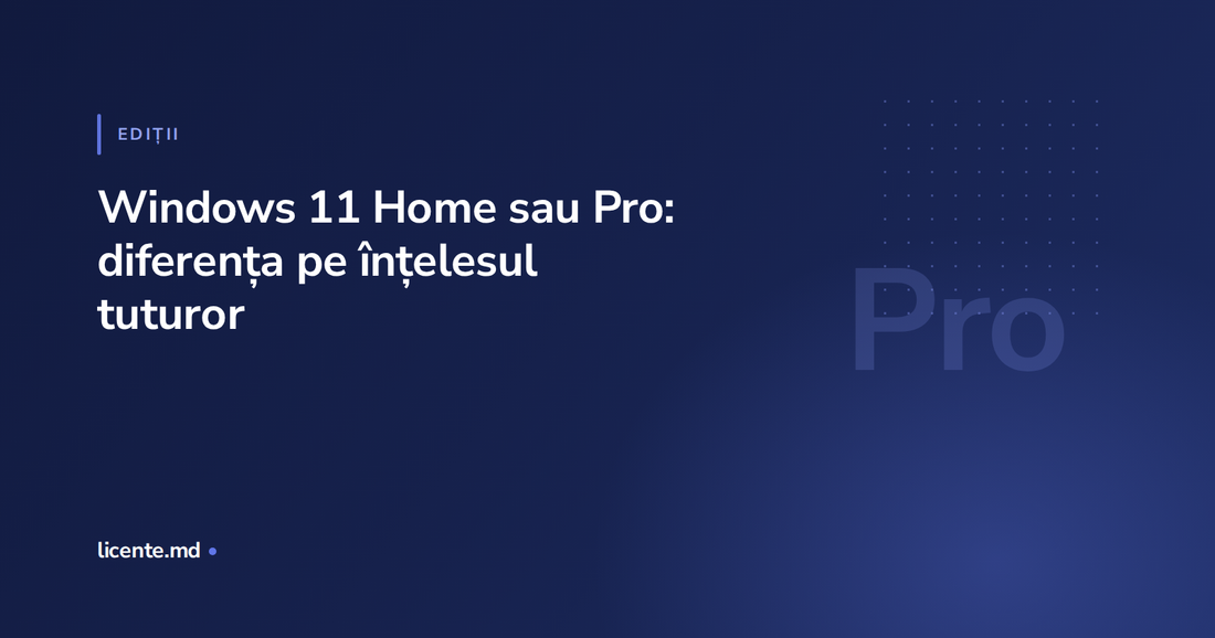 Comparație între edițiile Windows 11 Home și Pro pentru uz casnic, ghid licente.md